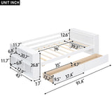Twin Size Daybed with Shelves and Drawers, White WF324220AAK