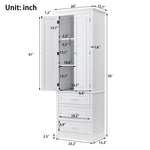 ZUN Tall Storage Cabinet with Three Drawers for Bathroom/Office, White WF299282AAK