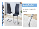 6 Dining Chair Set, Black Dining Chair Set, PU Material High Back Seat and Sturdy Leg Chair, W1151P203804