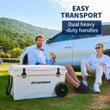 75Qt New White Insulated Box With Wheels T2602P171130