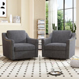 360 Degree Swivel Armchair Cotton linen skin-friendly fabric Ergonomic design Brass nail decorative W2113P168569