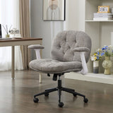 Cross Legged Chair with Flip-up Armrests, Cross Legged Office with Wheels, Comfy Swivel 90992732
