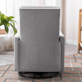 Modern Upholstered Rocker Nursery Chair Plush Seating Glider Swivel Recliner Chair, Gray 09348183