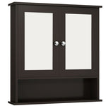 ZUN Brown bathroom cabinet with mirror 21636181