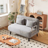 39 Convertible Chair Bed, Tri-Fold Sofa Bed with Adjustable Backrest & Pillow, Leisure Chaise W1767P192812