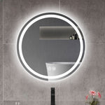 ZUN 24in. H LED Single Bathroom Vanity Mirror Polished Crystal Bathroom Round vanity mirror for smart W2026P203674