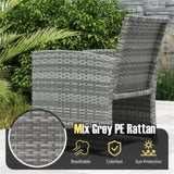 White 3 Pieces Patio Furniture Set with Tempered Glass Coffee 54671304
