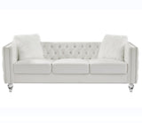 Beige, 23 Seat Sofa Set, Velvet Crystal Buckle Upholstery Sofa, Crystal Feet, Removable Cushion, 27013194