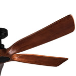 ZUN 60 in. Farmhouse Walnut Wood Ceiling Fan with Remote Control,without Light W1367141065