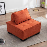 ZUN COOLMORE Modern Upholstered Chair Leisure Sofa Lazy Sofa Plastic Legs and Pillow Removable Armless W39541083