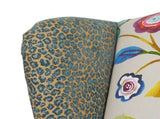 Anya Boho Chic Wingback Accent Arm Chair, Floral & Leopard, Blue-Teal & Purple Velvet B2719P238251