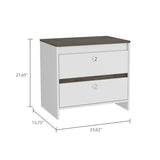 ZUN Idaly Nightstand , End Table, Side Table Superior Top, Two Drawers -White / Dark Brown B07092035