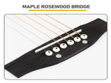 38 Inch Acoustic Guitar for Beginners, H Body Shape, Basswood Folk Guitar in Cream White, 6-String 58112789