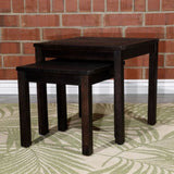 2-Piece Eucalyptus Nesting Table Set, Espresso B046125049
