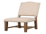 Rustic Classic 2pcs Chairs Beige Fabric Upholstered Cushion Side Chairs Nailhead Trim Kitchen B011110869