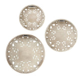 Distressed White Floral 3-piece Carved Wood Wall Decor Set B03598792