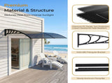 Awning for Door Entrance with Drainage Sink, 40x80 Inch Window Canopy Exterior, UV Rain Snow 14392151