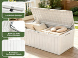 100 Gallon Deck Box, Lockable Waterproof Resin Outdoor Storage Bin, White 71133803