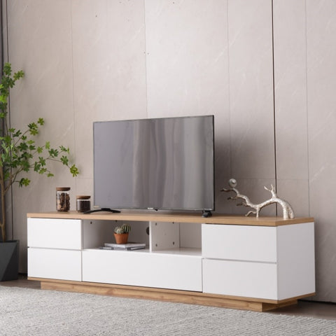 ZUN Modern TV stand for TVs up to 80'' , Media Console with Multi-Functional Storage, Entertainment 60466070