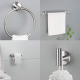 ZUN 6 Piece Stainless Steel Bathroom Towel Rack Set Wall Mount 87757730