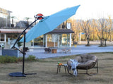 10ft Solar LED Offset Hanging Market Patio Umbrella W640140293
