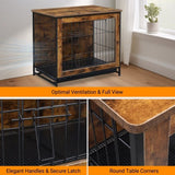 Dog Crate Furniture with Cushion, Wooden Dog Crate Table, Double Doors Dog Furniture, Indoor Dog 96502465