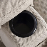 Swinging recliner massage heated sofa, with USB and 2 cup holders in side pockets, W1521P303168