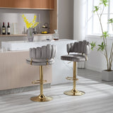 ZUN COOLMORE Swivel Bar Stools Set of 2 Adjustable Counter Height Chairs with Footrest for Kitchen, W1539111883