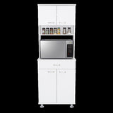 ZUN Bay Area Pantry, Two Door Cabinets, One Drawer, Four Adjustable Metal Legs B128P148867