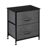 ZUN 2 Drawers -Night Stand, End Table Storage Tower - Sturdy Steel Frame, Wood Top, Easy Pull Fabric 89761690