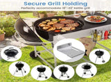 Outdoor Grill Cart for 18-22 Inch Kettle Grills, Metal BBQ Stand with Lid Holder & Storage Rack 76162891