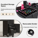 Portable Nail Art Table w/ LED Mirror, Bluetooth, Lockable Drawers, Telescopic Pole - Folding 20553165