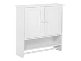 Bathroom Wall Cabinet with 2 Cabinet Doors 1 Dhelf and 1 Towel Bar Painted MDF Bathroom Cabinet 02573769