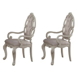 Beige and Antique White Arm Chair with Button Tufted B062P185674
