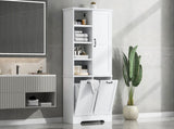 Bathroom Storage Cabinet with Doors and Drawers, Tilt-Out Laundry Hamper, Multiple Storage Space, 81413767