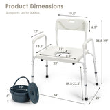 3-in-1 Heavy-Duty Commode Chair Removable Bucket, Sturdy Iron Frame for 75145658