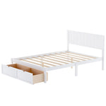 ZUN Full Size Platform Bed with Under-bed Drawers, White 50131795