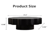 Scalloped Black Coffee Table Unique Wave-Edge Shape, Elegant Focal Piece for Stylish Spaces. W3081P389074