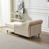Modern Upholstery Chaise Lounge Chair with Storage Velvet W1097102811