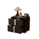 Elegant Nightstand with Metal Handle, Mirrored Bedside Table with 2 Drawers for Bedroom, Living 22446657