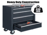 Single-bottom cabinet 4-draw, steel, black 330lb instrument cart, storage room 08302619