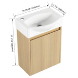 16 "Bathroom Vanity Sink Combo for Space, Modern Bathroom Vanity with Ceramic Sink, W1972P190339