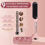 ZUN Negative Ionic Hair Straightener Brush with 9 Temp Settings, 30s Fast Heating, Hair Straightening 35251237