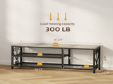 Vividwood Entryway Storage Bench with Shoe Rack, 47.2" Wide Hallway Bench with Seating, Rustic Wood T5618P505965