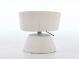Adjustable Height 360&deg Swivel Bar Stool, Modern Chenille Upholstered Round Dining Chair, W1143P460575