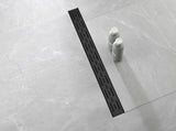 30 Inch Linear Shower Drain with Removable Brick Patterned Grate Cover, 304 Stainless Steel Shower W2287P396408