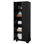 ZUN Storage Cabinet with Two Doors for Bathroom, Office, Adjustable Shelf, MDF Board, Black N725P181207B