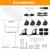 Mobile Standing Desk, Height Adjustable Rolling Laptop Table, 90 Tiltable Overbed Bedside Table, 10986840