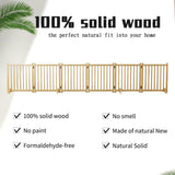 (6 Panel) Wooden Freestanding Dog Gates for The House,Dog Gates for Doorways, Stairs,Wood Dog Fences W2641P336052