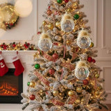 4PCS Set 4.7" Christmas Glass Ball Ornaments Wall Hanging Decorations for Holiday Tree Party FBA 09891991